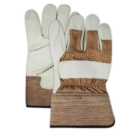 Magid Leather Palm Gloves, Wing Thumb, Brown, L, 12 PK TB525E-L